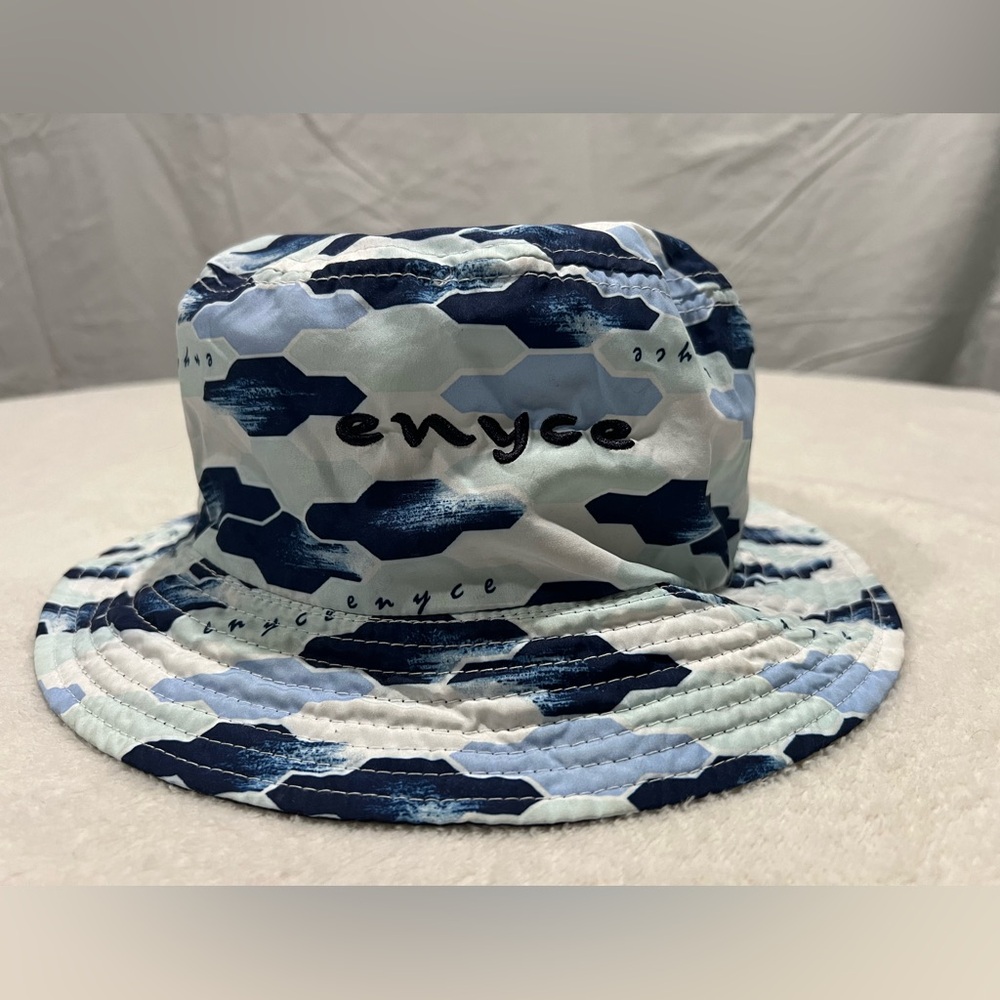Enyce Blue and White Patterned Bucket Hat